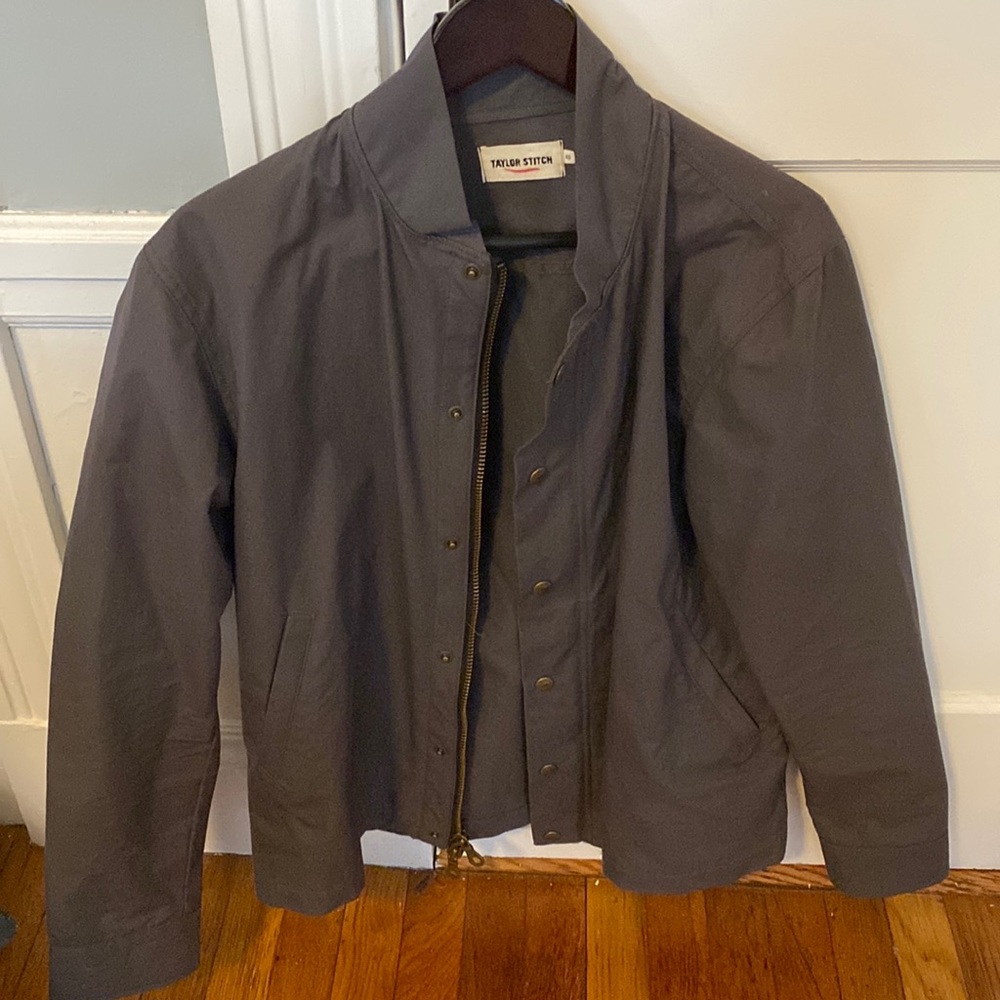 Taylor Stitch Waxed Gray Bomber Size 40 (archival model)